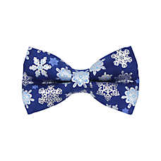 Made By Cleo? Shimmering Snowflakes Winter Blue Cat Bow Tie