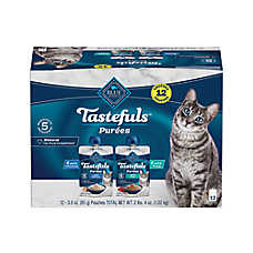 Blue Buffalo Tastefuls Purees Adult Cat Food Topper - 12 Count Multipack, 36 OZ
