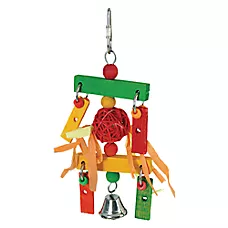 All Living Things® Wooden Wind Chime Bird Toy - Chew Toy for Small Pet Birds