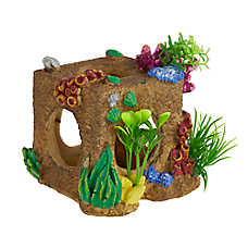 Top Fin? Mini Cube Aquarium Ornament - Fish Tank Decor - Small