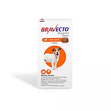 Bravecto Chew for Dogs 9.9-22 lbs (Orange Box), 1 Chew, 12-Week Supply