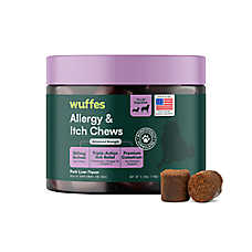 Wuffes Dog Allergy & Itch Chews, Seasonal Allergy Support, Pork Liver Flavor, 50 Count