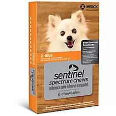 Sentinel Spectrum Chews for Dogs 2-8 lbs Orange - 6 Chews (6 Month Supply)