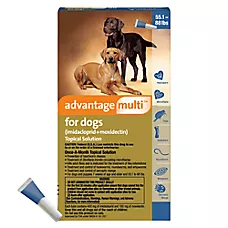 Advantage Multi Topical Solution for Dogs, 55.1-88 lbs (Blue), 1 or 6 Month Supply