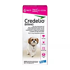 Credelio (lotilaner) Chewable Tablet for Dogs - 6.1-12.0 lbs (Pink) - 1, 3, or 6 Month Supply