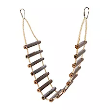 All Living Things® Natural Wood Ladder - Natural Wood Bird Cage Ladder for Small Birds