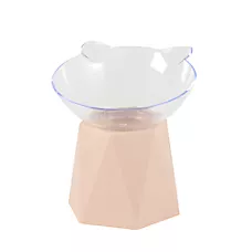 Whisker City庐 Pink Motif Elevated Cat Bowl