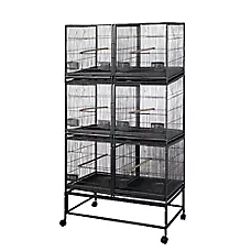 A&E Cage Company Six Unit Breeder Bird Cage Black for Large Birds