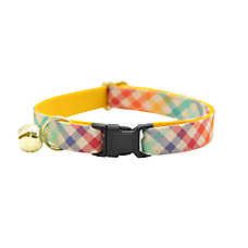 Made By Cleo? Golden Hour Rainbow Plaid Breakaway Cat Collar