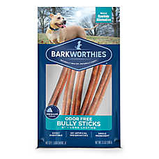 Barkworthies Odor Free Long Lasting Bully Stick Dog Chews 6" - 5 Count