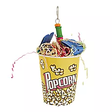 All Living Things® Movie Time Popcorn Bird Toy - Foraging Toy for Small & Medium Pet Birds