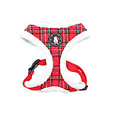 Puppia? Red Plaid Holiday Blitzen Warm & Fuzzy Dog Harness